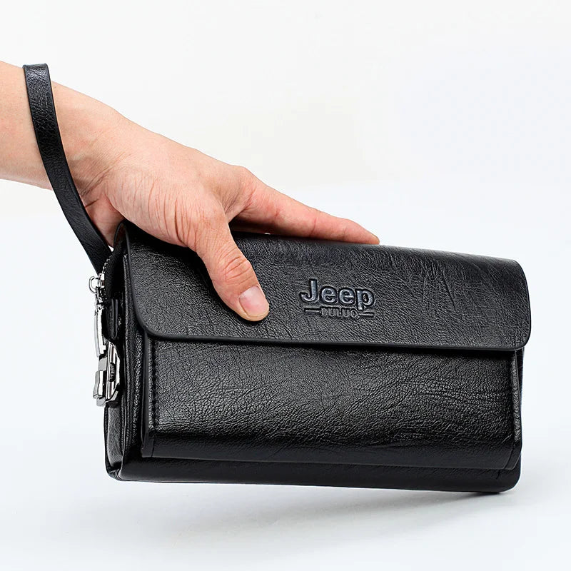 JEEP BULUO Famous Brand Men's Handbags Luxury Bags Phone and Pen Leather Wallets