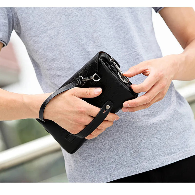 JEEP BULUO Famous Brand Men's Handbags Luxury Bags Phone and Pen Leather Wallets