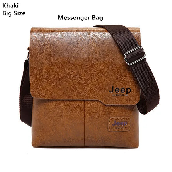 JEEP BULUO Man's Bag 2PC/Set Men Leather Messenger Shoulder Bags Business Crossbody Casual Bags Famous Brand Male Drop Shipping
