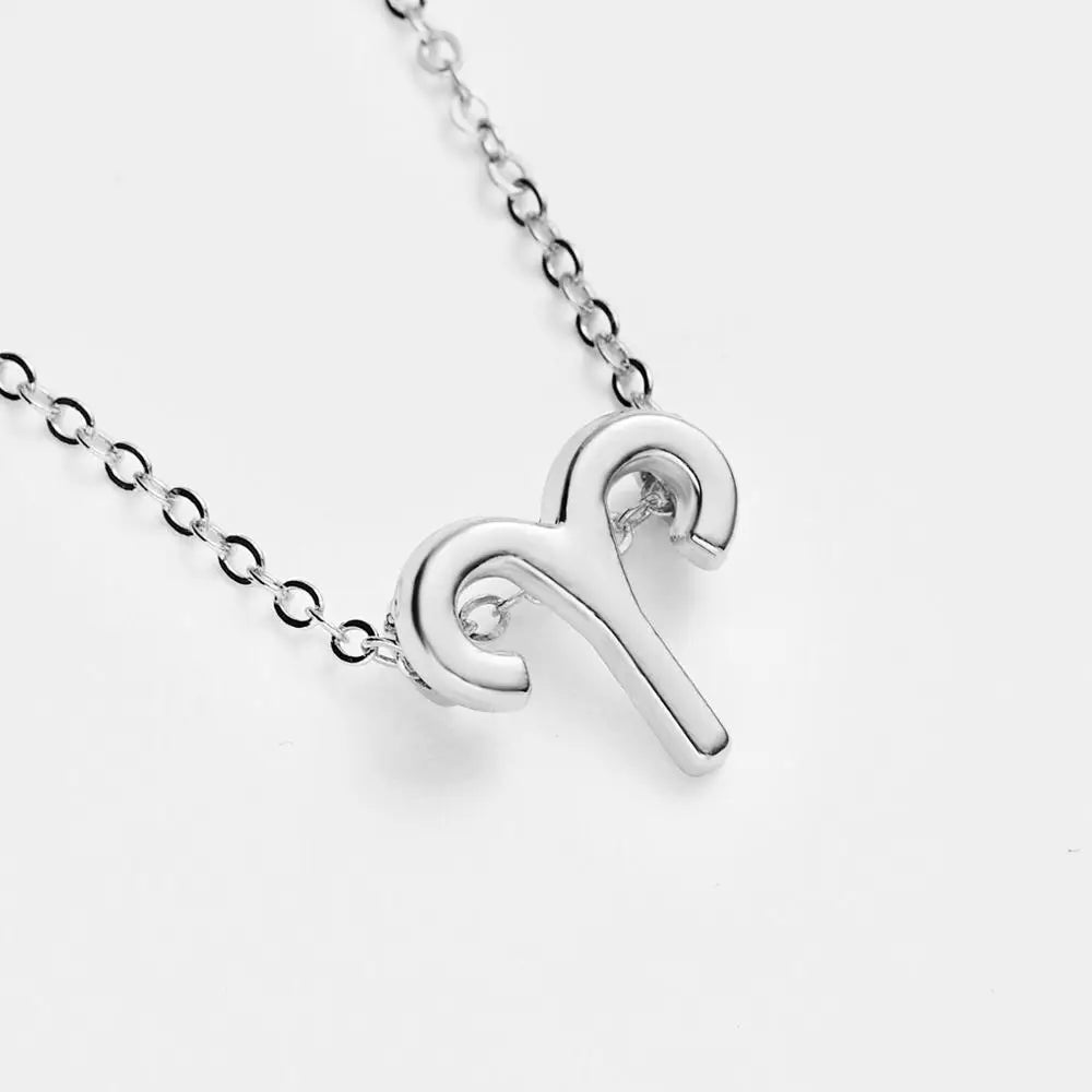 Female Elegant Star Zodiac Sign 12 Constellation Necklaces Pendant Gold Color Chain Choker Necklaces for Women Jewelry Cardboard