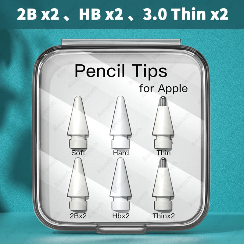 Apple Pencil Tips 1st 2nd Gen 2B HB Thin Nibs Double Layer Long-Lasting Use