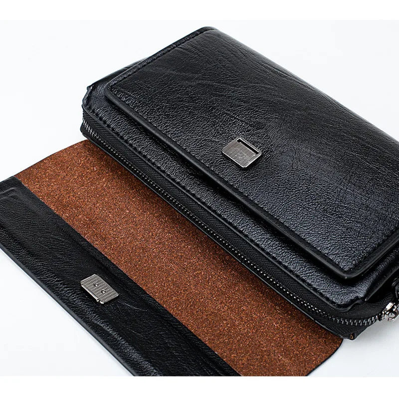 JEEP BULUO Famous Brand Men's Handbags Luxury Bags Phone and Pen Leather Wallets