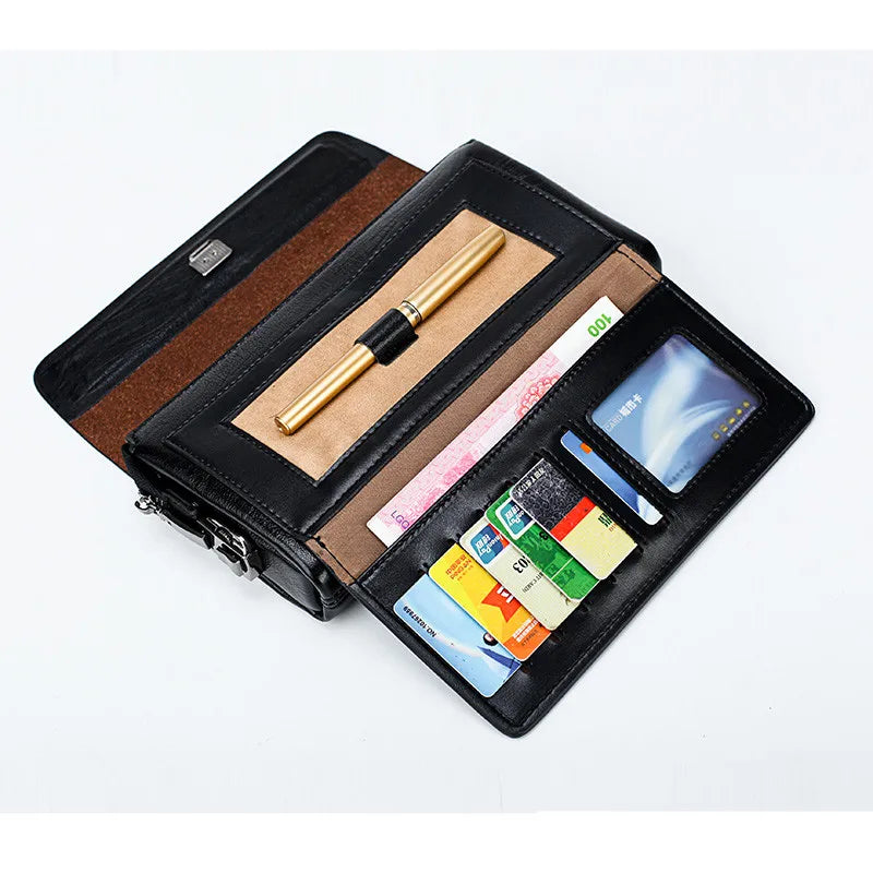 JEEP BULUO Famous Brand Men's Handbags Luxury Bags Phone and Pen Leather Wallets