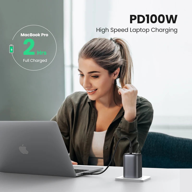 UGREEN UK Plug GaN 100W 65W Fast Charger QC 4.0 3.0  for Macbook Air Tablet iPhone 17 16 15 Pro Max Xiaomi USB Type C PD Charger