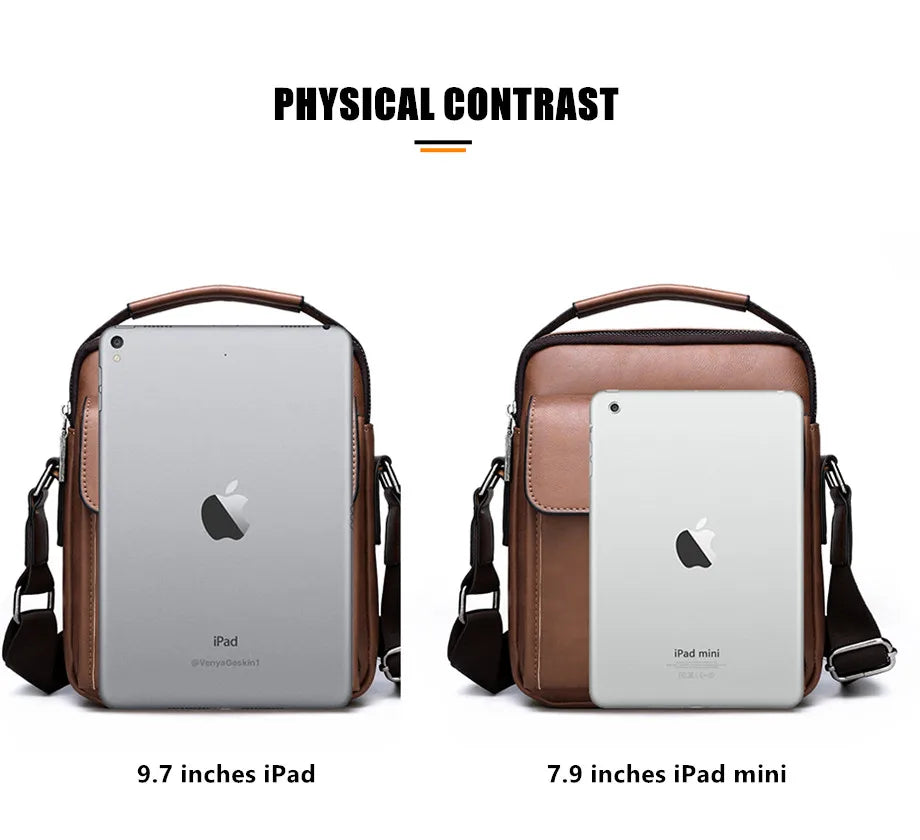 Black JEEPBULUO Brand Casual Leather Crossbody Bags Men Shoulder Messenger Bag