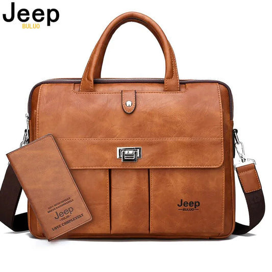 JEEP BULUO Men’s Business Laptop Tote Bag Briefcase Tote 15" Office Handbag