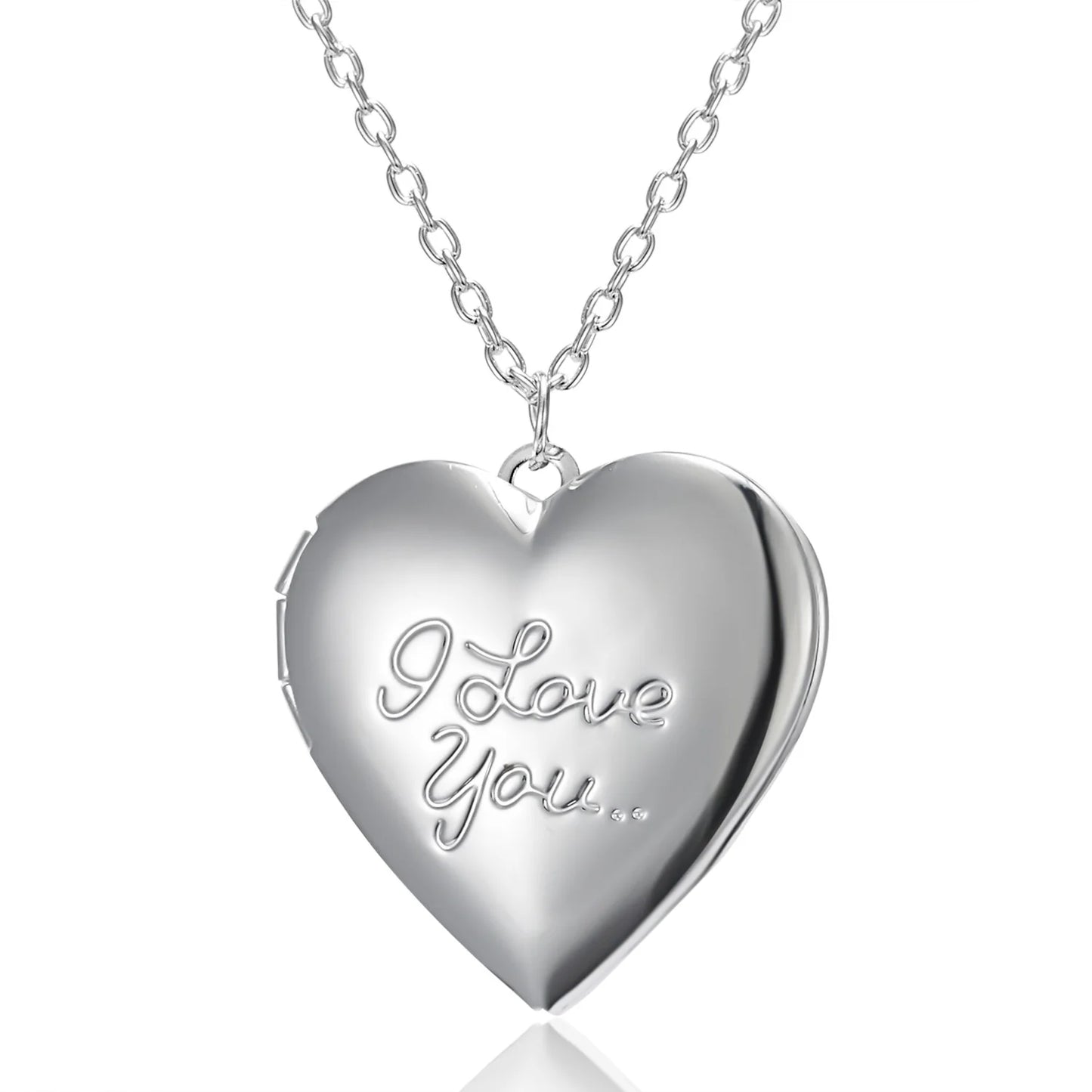 Romantic Cute Heart Photo Frame Pendant Necklace Love Heart Charm Openable Locket Necklaces Women Men Fashion Memorial Jewelry