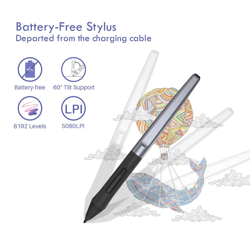 H950P Ultrathin Graphic Digital Tablets Pro-Drawing Pen, Battery-Free Stylus