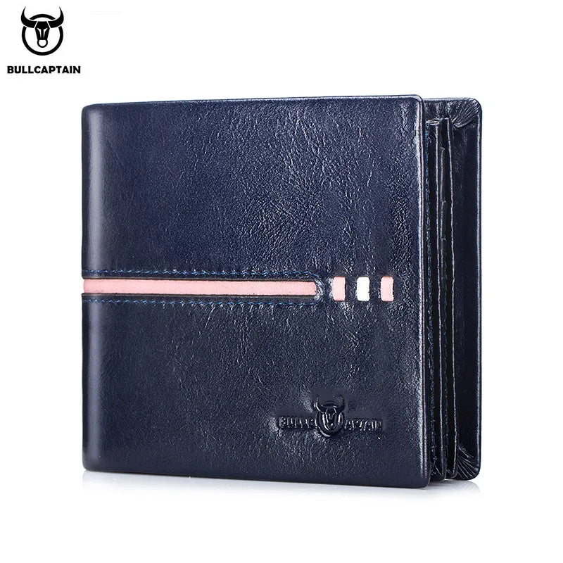 BULLCAPTAIN Genuine Leather Wallet Male Brand Designer Business Wallet Multi-function Storage Purse Rfid Card Package Wallet Men