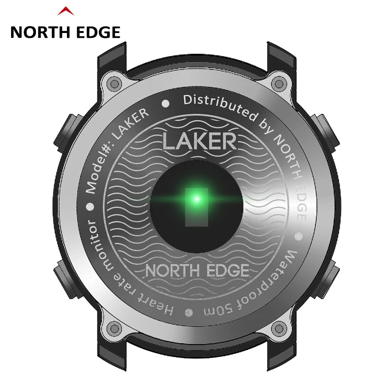 NORTH EDGE Smart Watch Heart Rate Waterproof 50M Running Pedometer iOS Android