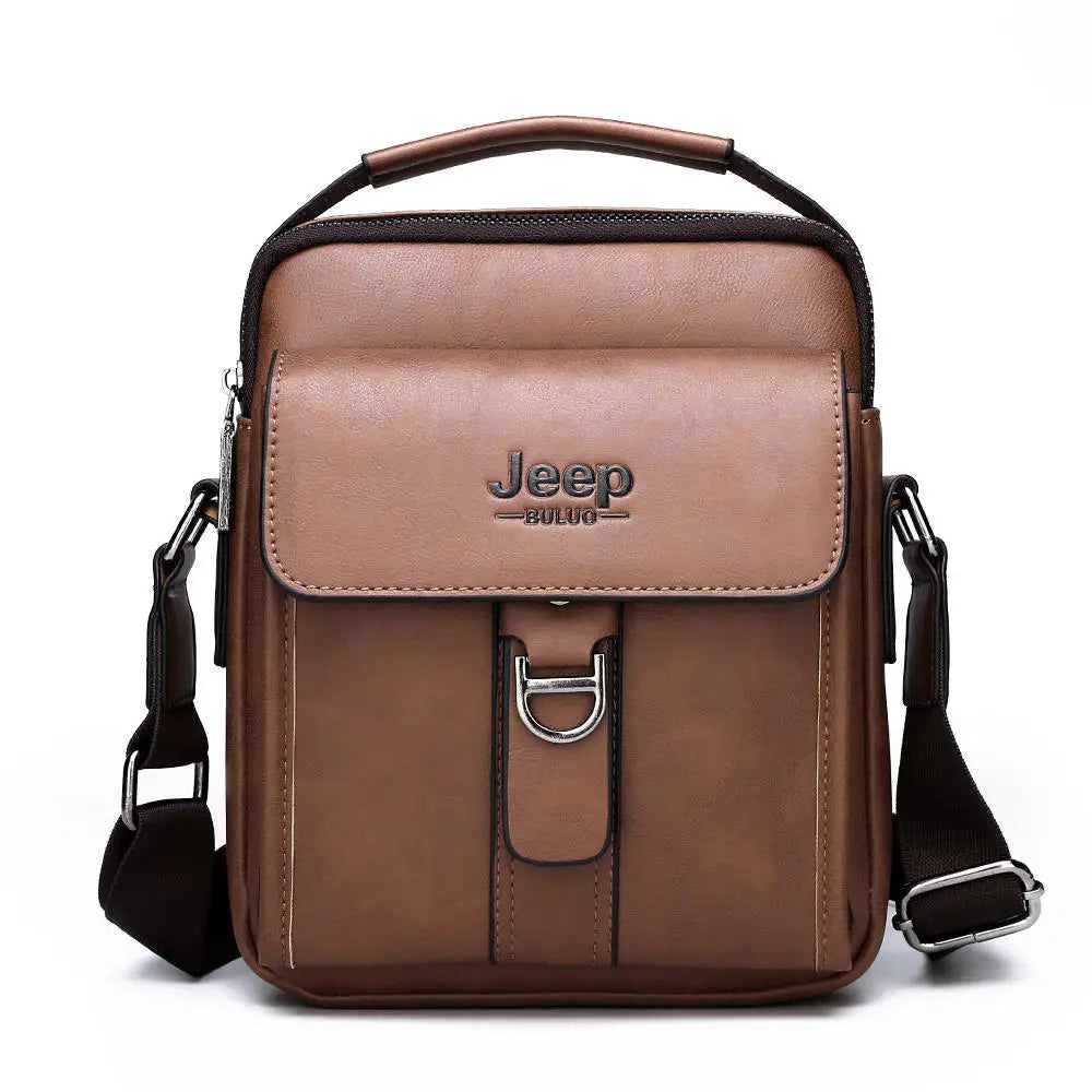 JEEPBULUO Brand Casual Leather Crossbody Bags Men Shoulder Messenger Bag Sets