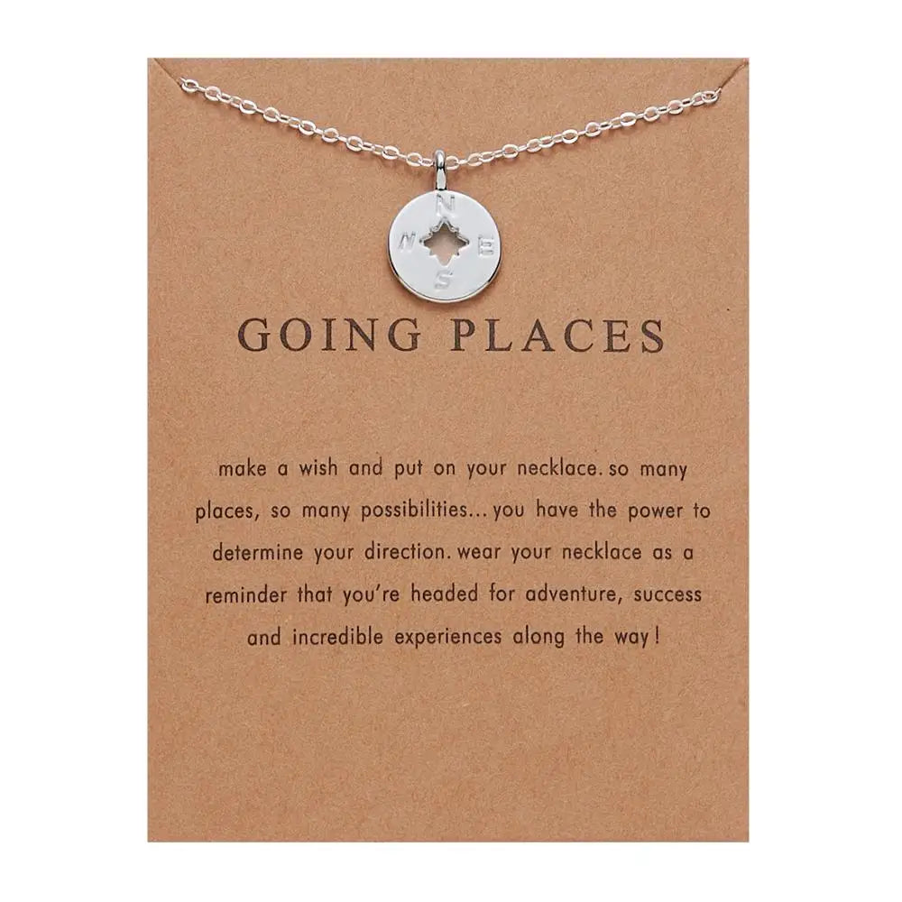 New Trendy Alloy Cute Elegant Sun Star Leaves Bird Butterfly Heart Luck Pendant Necklaces for Women Fashion Accessories Jewelry