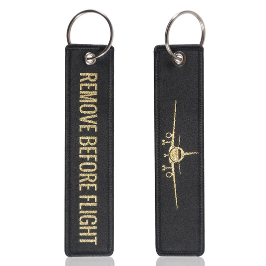 5 PCS/LOT Remove Before Flight Woven Keychains Special Luggage Label Airplane Chain Keychain for Aviation Gifts Car Keyring