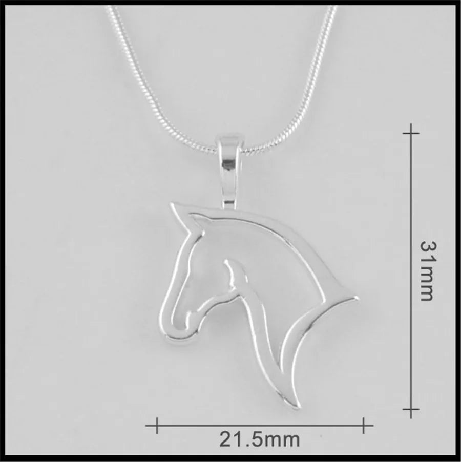 Fashion Cute Animal Horse Pendant Necklace For Women Dainty Silver Color Chain Clothing Costume Jewelry Accessories Wholesale