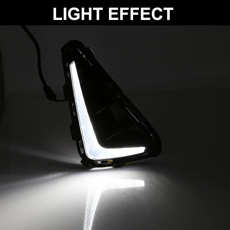 LED DRL for KIA RIO 2021 Fog Lamp Daytime Running Lights Day Daylight Front Bumper Driving Headlights Yellow White Turn Signal