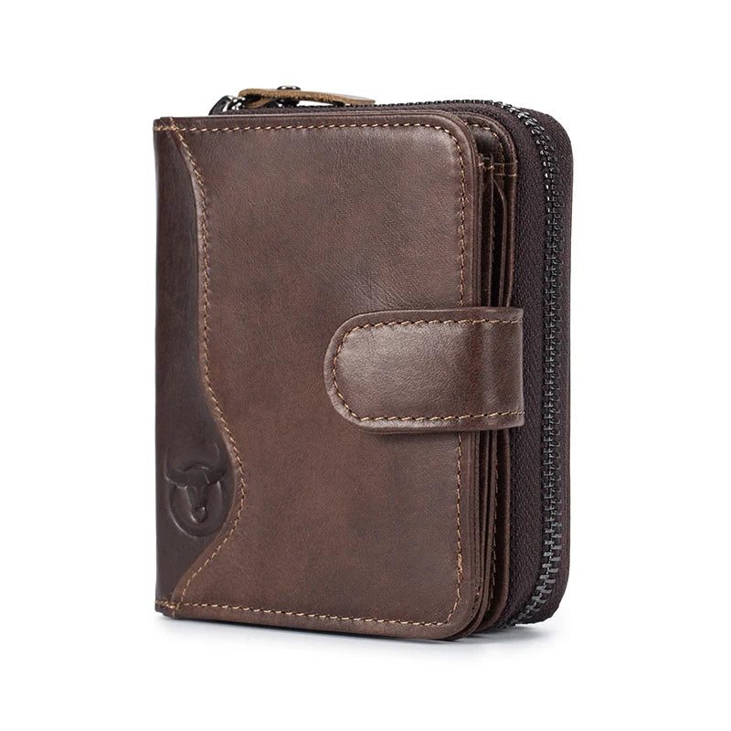 BULLCAPTAIN Men's Genuine Leather Wallet Multi Functional Multi Card Capacity Card Wallet Fashion High Quality Business Wallet