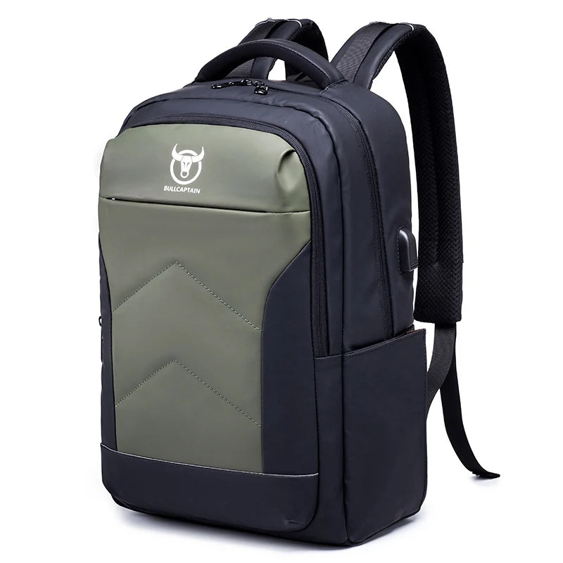 BULLCAPTAIN Male Multifunction USB Charging Fashion Business Casual Travel Anti-theft Waterproof 15.6 Inch Laptop Men Backpack
