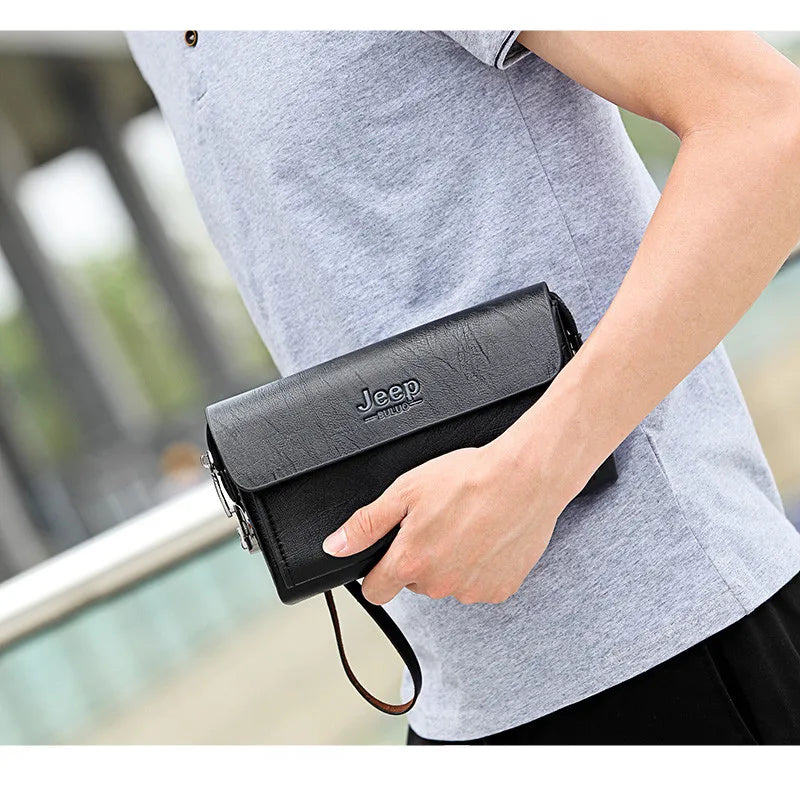 JEEP BULUO Famous Brand Men's Handbags Luxury Bags Phone and Pen Leather Wallets