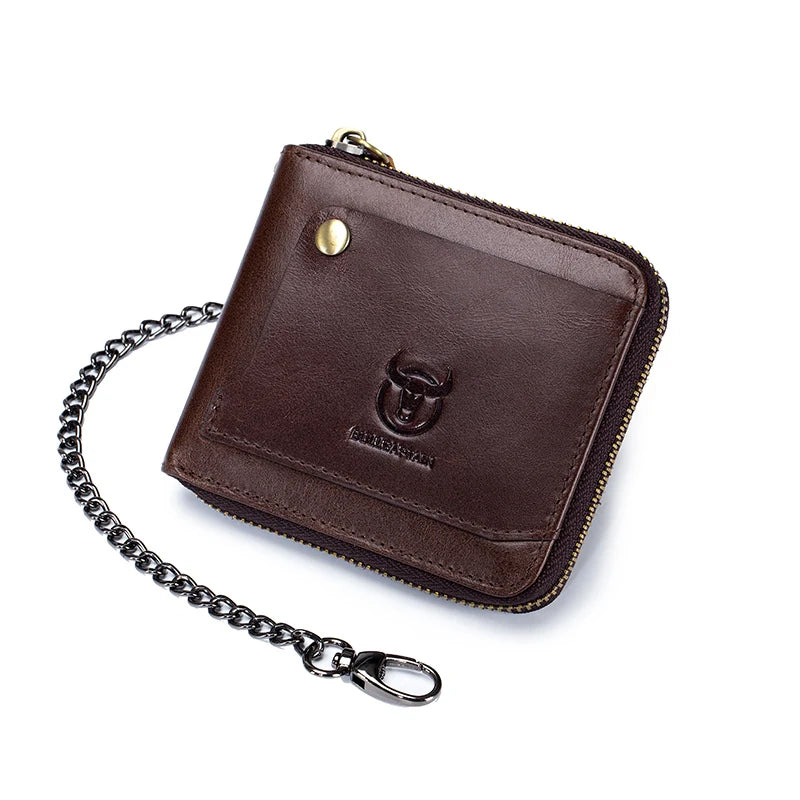 Bullcaptain Cowhide Genuine Leather Men Wallet Coin Purse Small Mini Card Holder Vintage PORTFOLIO Portomonee Male Walet Pocket