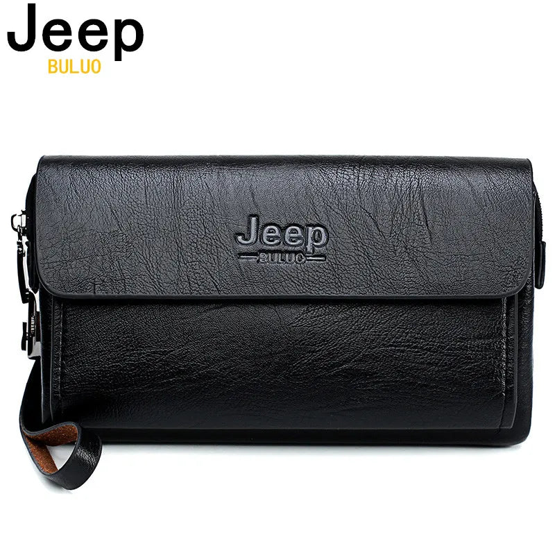 JEEP BULUO Famous Brand Men's Handbags Luxury Bags Phone and Pen Leather Wallets