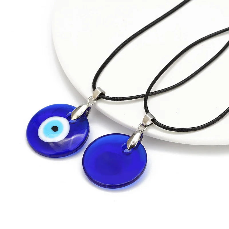 Vintage Turkish Evil Eye Pendant Choker Necklace Lucky Blue Evil Eyes Clavicle Chain Necklace Party Jewelry For Women Girls Gift