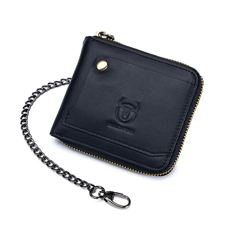 Bullcaptain Cowhide Genuine Leather Men Wallet Coin Purse Small Mini Card Holder Vintage PORTFOLIO Portomonee Male Walet Pocket