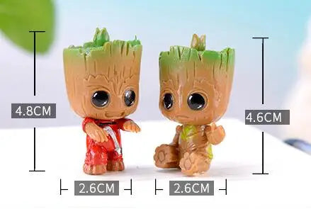 4pcs/set Marvel Guardians of The Galaxy Avengers Tiny Groots Cute Baby Tree Man