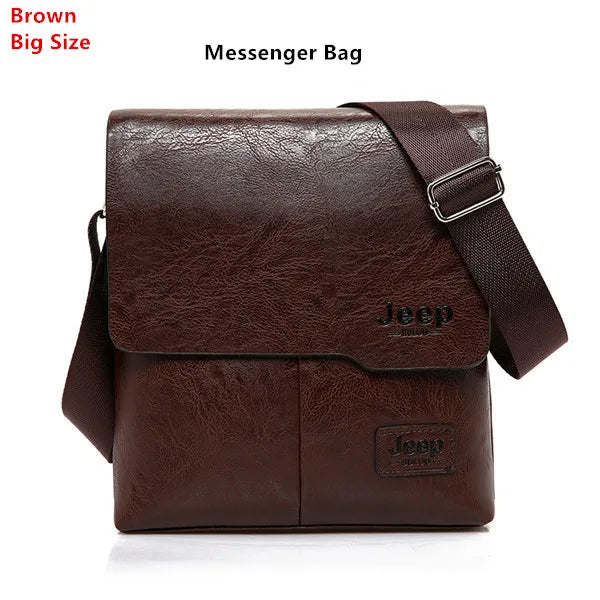 JEEP BULUO Man's Bag 2PC/Set Men Leather Messenger Shoulder Bags Business Crossbody Casual Bags Famous Brand Male Drop Shipping
