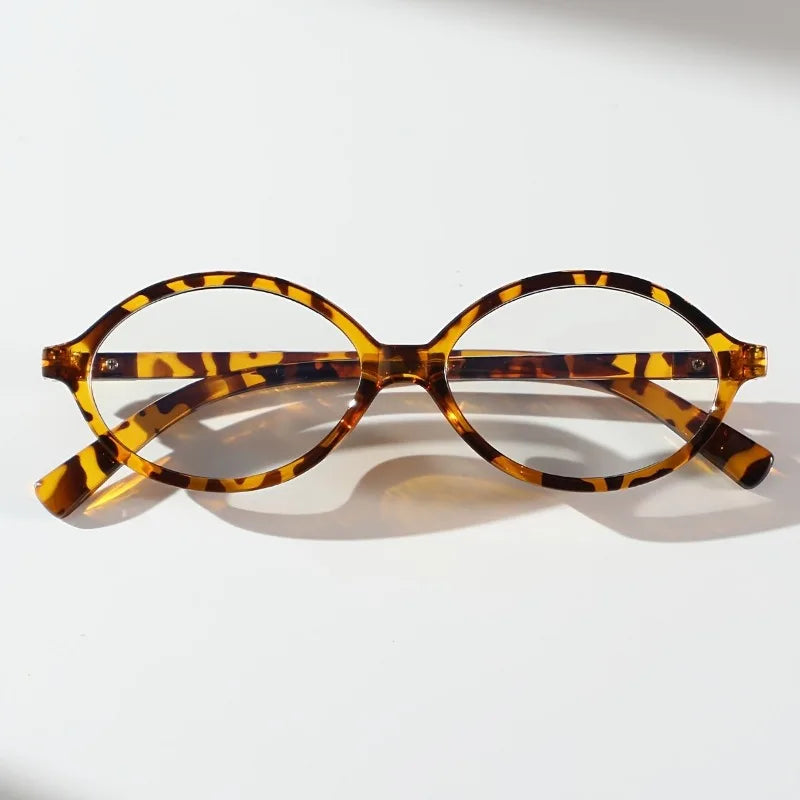 1pc Women'S Oval Frame Glasses, Sexy Retro Elegant Casual Temperament Spectacles for Daily Commute Party Street Style
