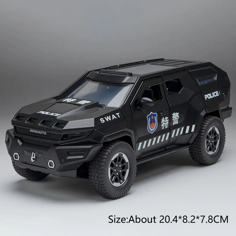 1:24 Rezvani Motors Model Toys Diecast Toys Doors Opened with Sound Light Pull Back Front Wheel Steering Vehice Boy Holiday Gift