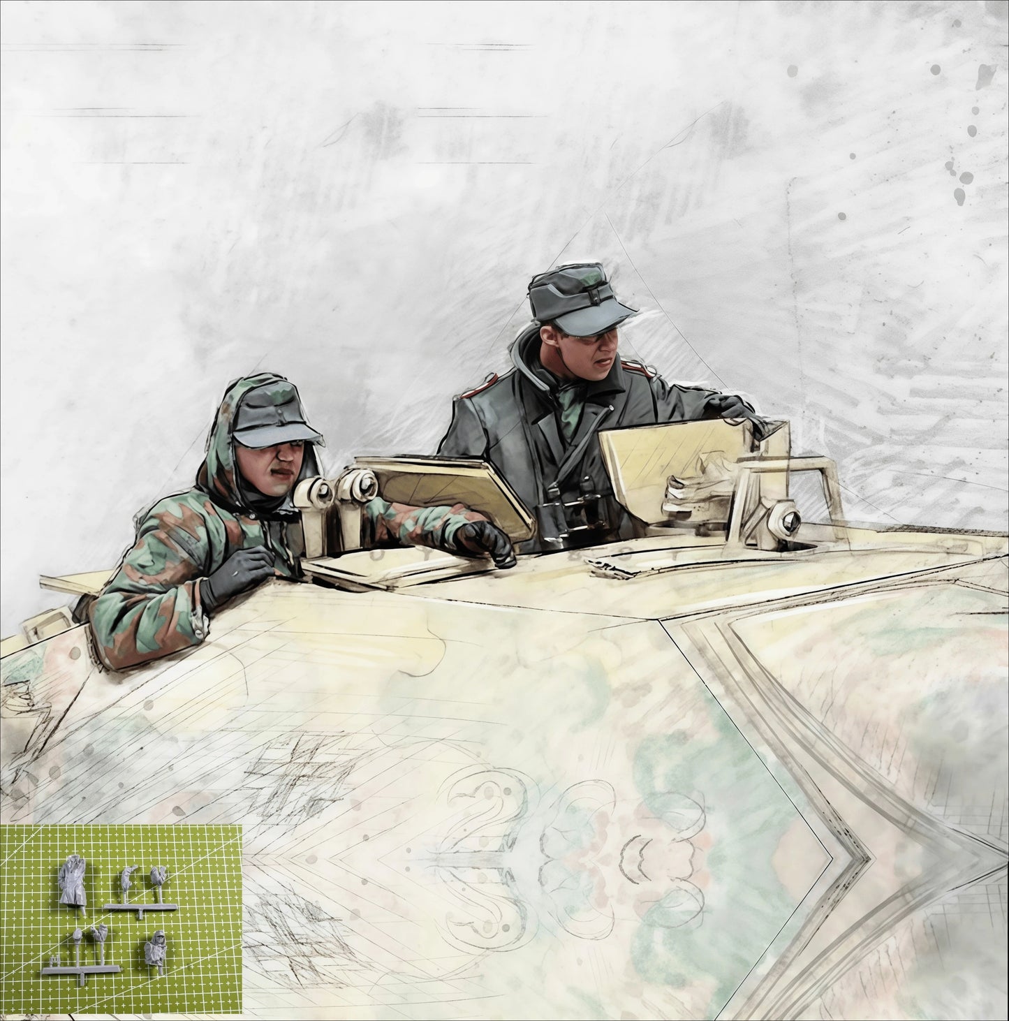 1: 35 Casting Resin Model Kit, Gk, Tank Soldier Observer Grey Assembled Model, Unpainted