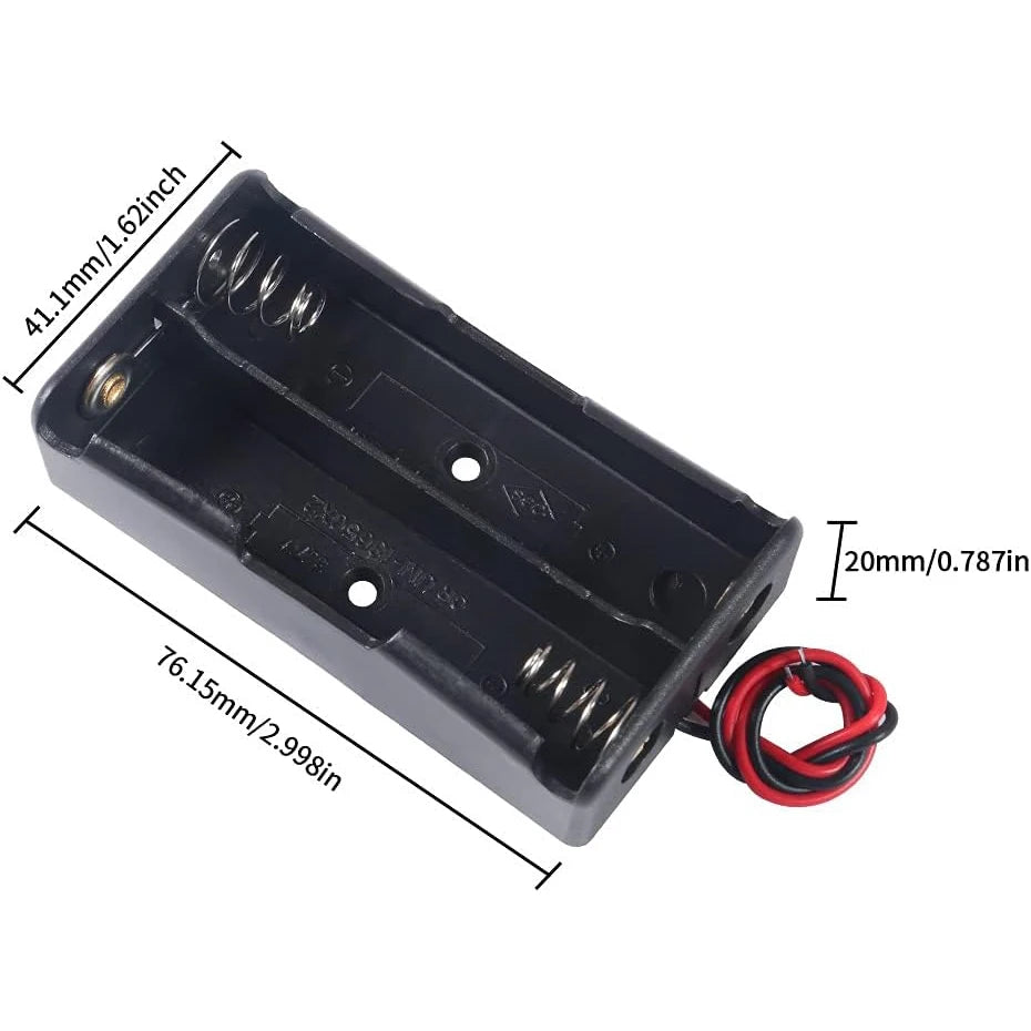 10pcs 18650 Battery Holder 2 Slots 3.7V 18650 Battery Holder 18650 Battery Holder with Wires