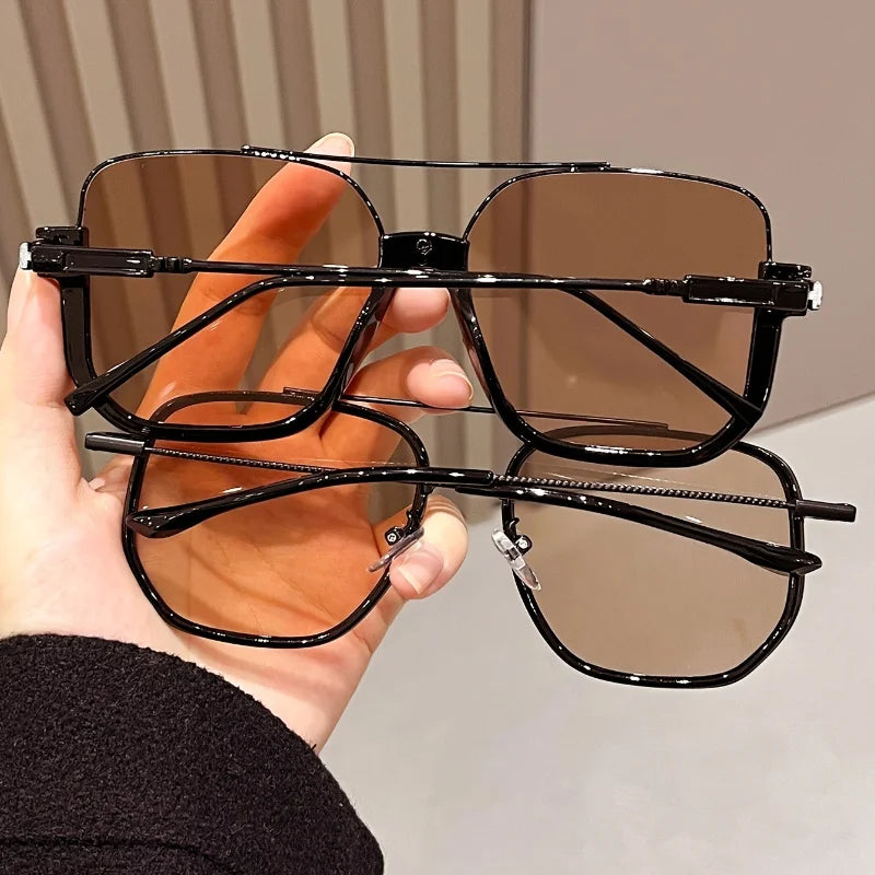 2 Pairs of Men's/Women's Vintage Classic Chic Glasses with 400 Lenses Suitable for Daily Gifts Outdoor Leisure Activities