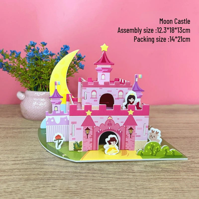 Castle Paper 3d Three-dimensional Puzzle Handmade DIY Puzzle Origami Kindergarten Children 6-10 Years Old Educational Toys