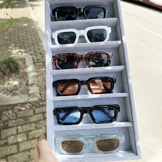 6PCS Retro Men Square Sunglasses For Women Vintage  Sun Glasses Fashion Shades UV400 Eyeglasses