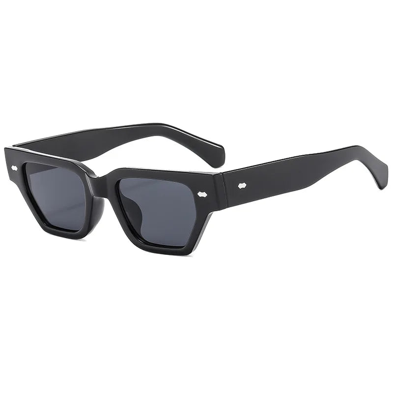 JNPCXI Retro Cat Eye Women Sunglasses Fashion Rivets Men Black Yellow Shades UV400 Sun Glasses