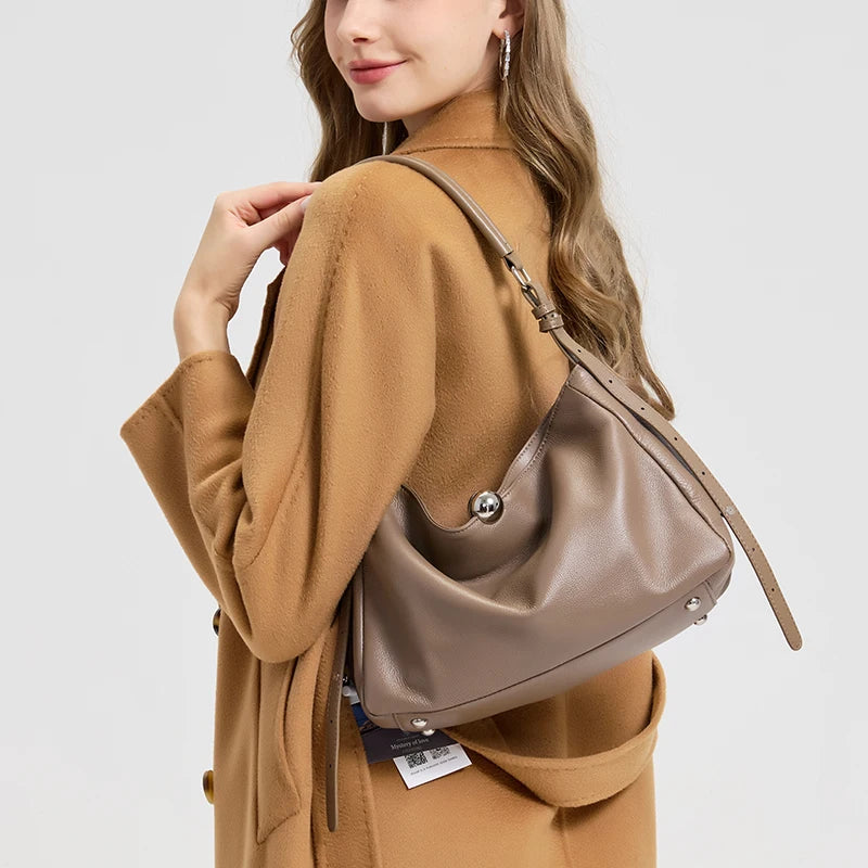 New Women's Fashion Genuine Leather Handbag Female Large Capacity Commuter Crossbody Bags Ladies' Luxury Designer Shoulder Bag