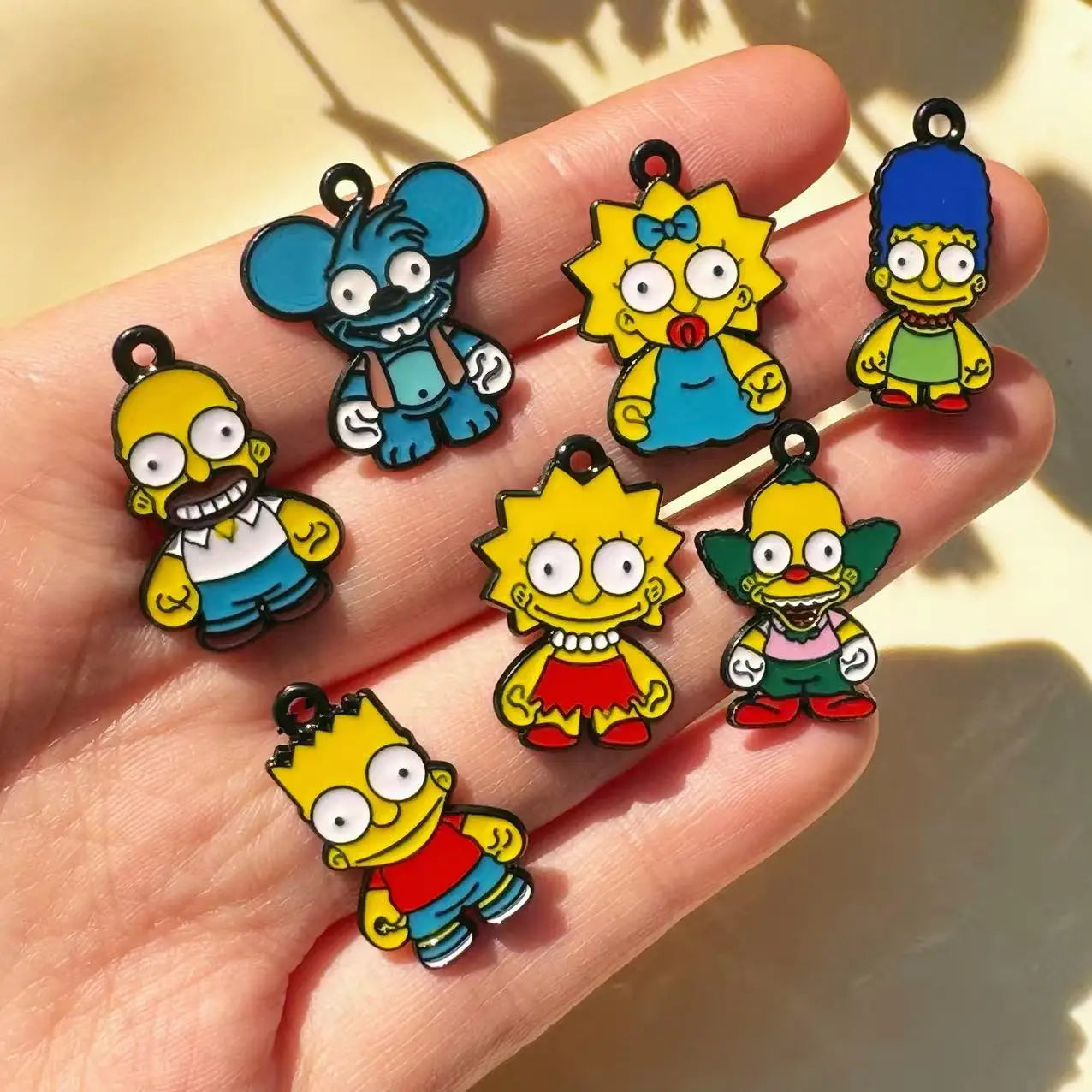 7 PCS Perfect for earrings, necklaces, keychains, and craft projects – add classic cartoon fun to your creations!