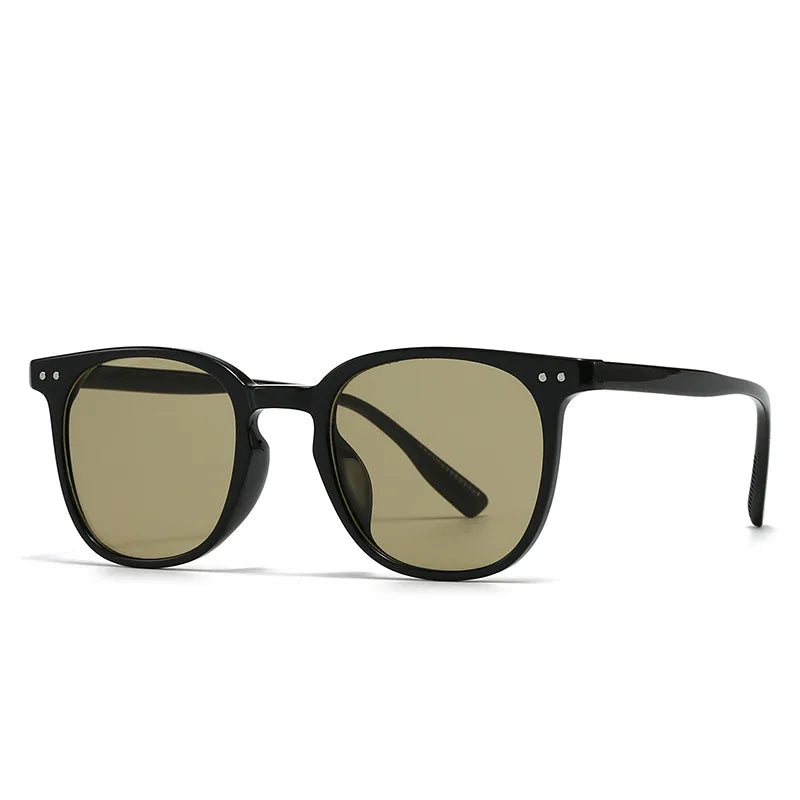JNPCXI New Fashion Square Sunglasses Women Shades UV400 Retro Gradient Men Black Yellow Rivets Sun Glasses