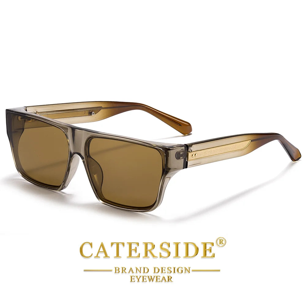 CATERSIDE Men Fashionable Sunglasses Thick Square Frames Personalized Design Outdoors Travel Versatile Essential Glasses UV400