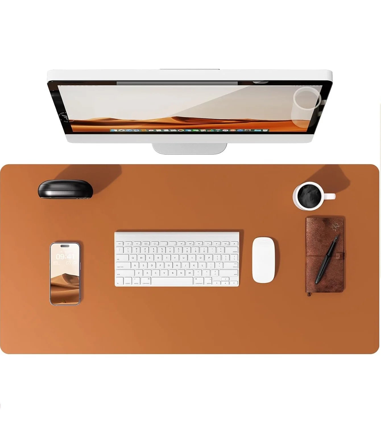 Leather Desk Pad Protector, Mouse Pad, Office Desk Mat, Waterproof  Non-Slip PU Desk Blotter, Computer Desk Pad for Women