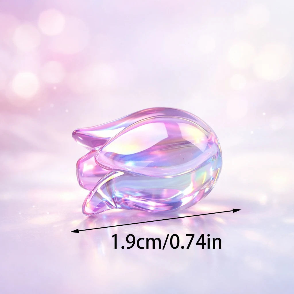 20pcs Random Mix Transparent Tulip Beads Flower Acrylic Beads for Bracelet ,Phone Chain Accessories