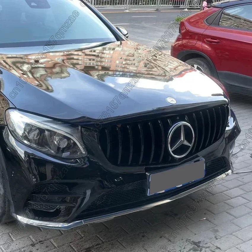 For Mercedes Benz GLC-Class X253 2015-2019 GLC250 GLC300 GLC350e GLC43 AMG GT Style Front Hood Grille Racing Grill Body Kit