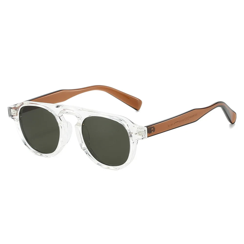 JNPCXI New Retro Square TR90 Women Sunglasses Fashion Rivets Men Punk Gradient Tea Sun Glasses Shades UV400