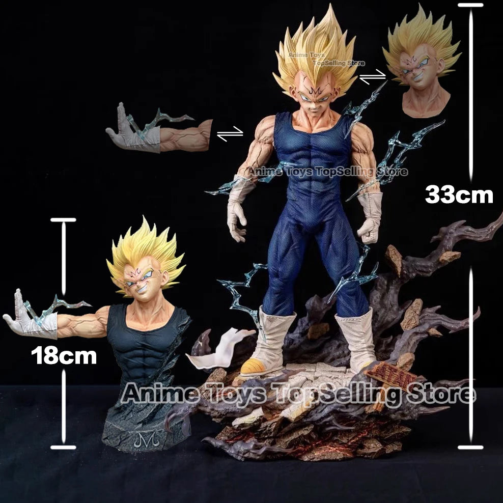 33cm Anime Dragon Ball Z Majin Vegeta, Replaceable hand, head, PVC Action Figure
