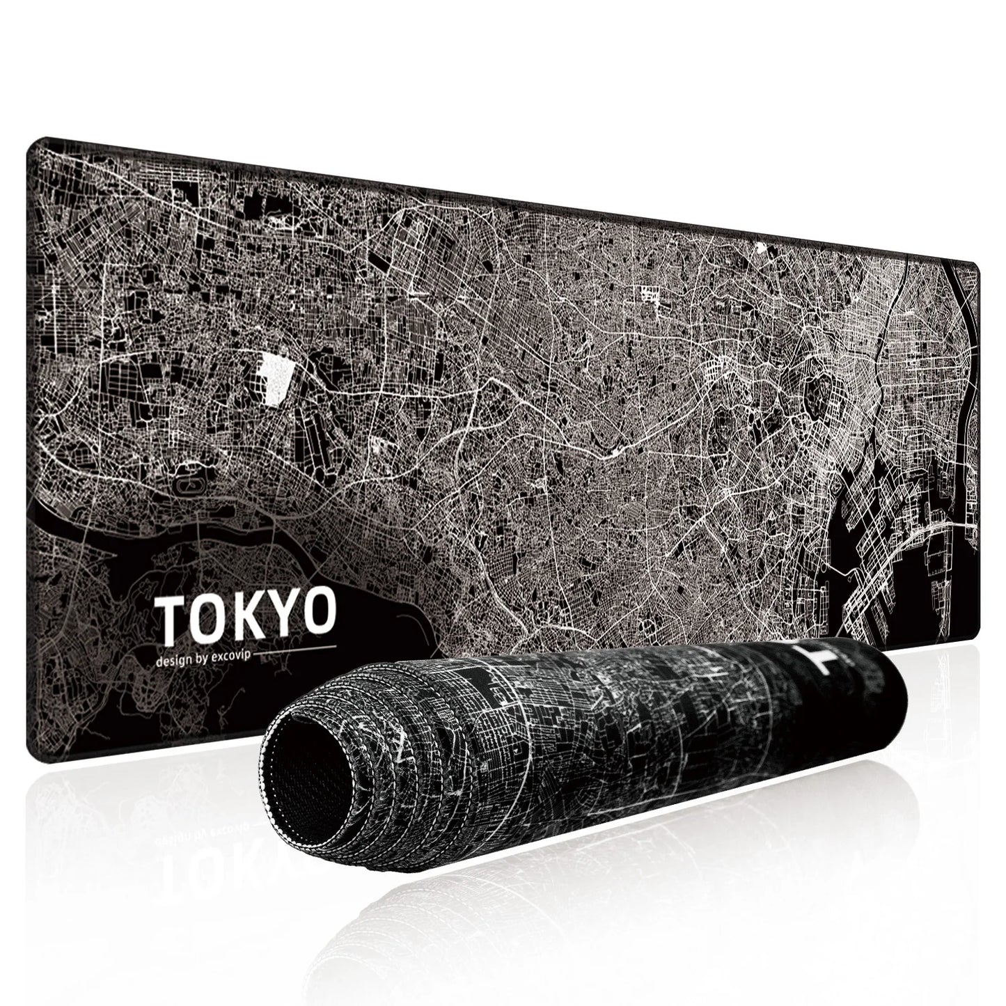 EXCO Gaming Mouse Pad for Tokyo Large Computer Desk Mat Stitched Edge Non-Slip Rubber Base Keyboard Mousepad for Office Home
