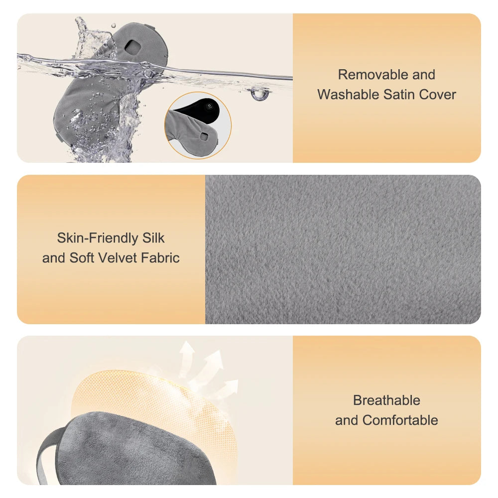 Electric Heated Eye Mask 3D Eye Mask for Dry Eyes Dark Circles Shading Sleeping Hot Compress Eye Mask Adjustable Sleep Eye Mask
