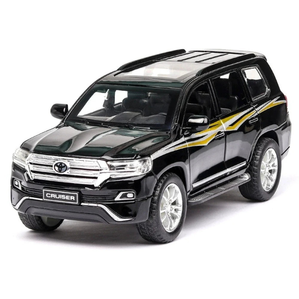 1:32 LAND CRUISER Alphard Toys Models Cars Diecast Alloy Vehicle Rubber Tire 6 Doors Opened Sound Light Pull Back Toy Collection