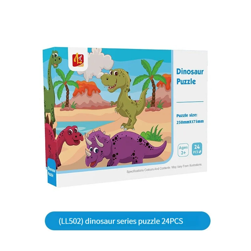 24PCS Kids Puzzle Cute Animal Undersea Cartoon Low Difficulty  Drawing Small Challenge Educational Toys Gifts Kindergarten Toys
