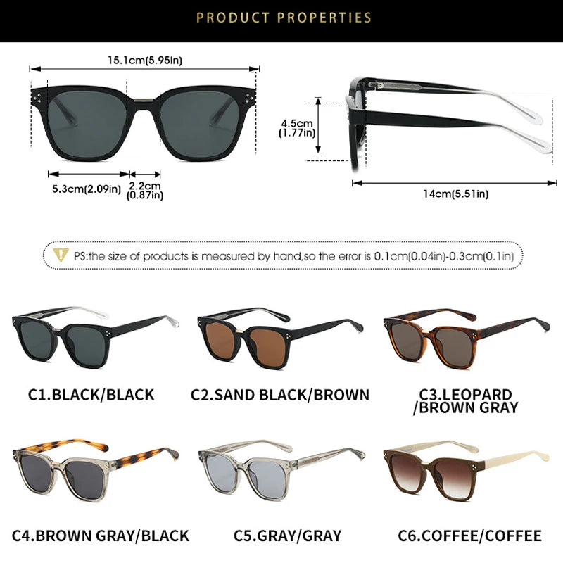 JNPCXI New Luxury Classic Square Sunglasses for Women Men UV Protection Driving Fishing Shades Sun Glasses